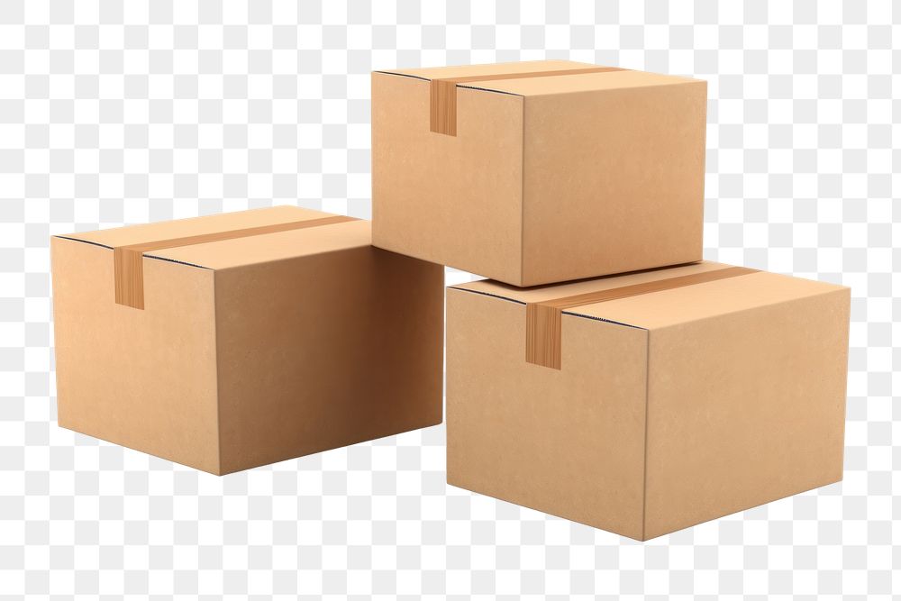 PNG Cardboard boxes carton white background simplicity. AI generated Image by rawpixel.