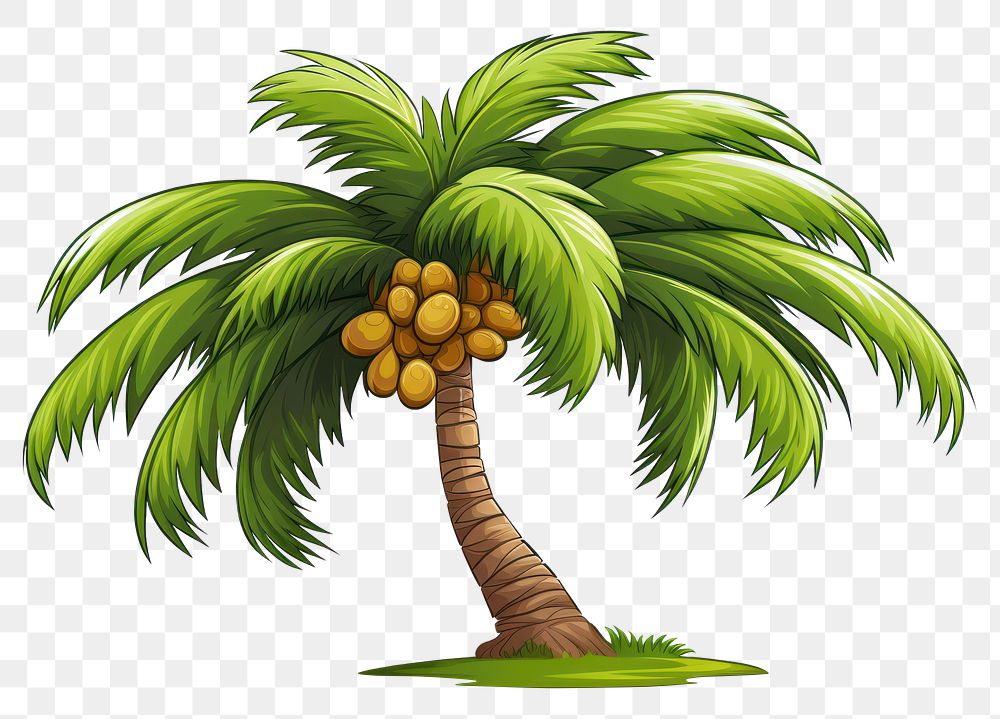 PNG Palm cartoon plant fruit. AI generated Image by rawpixel.