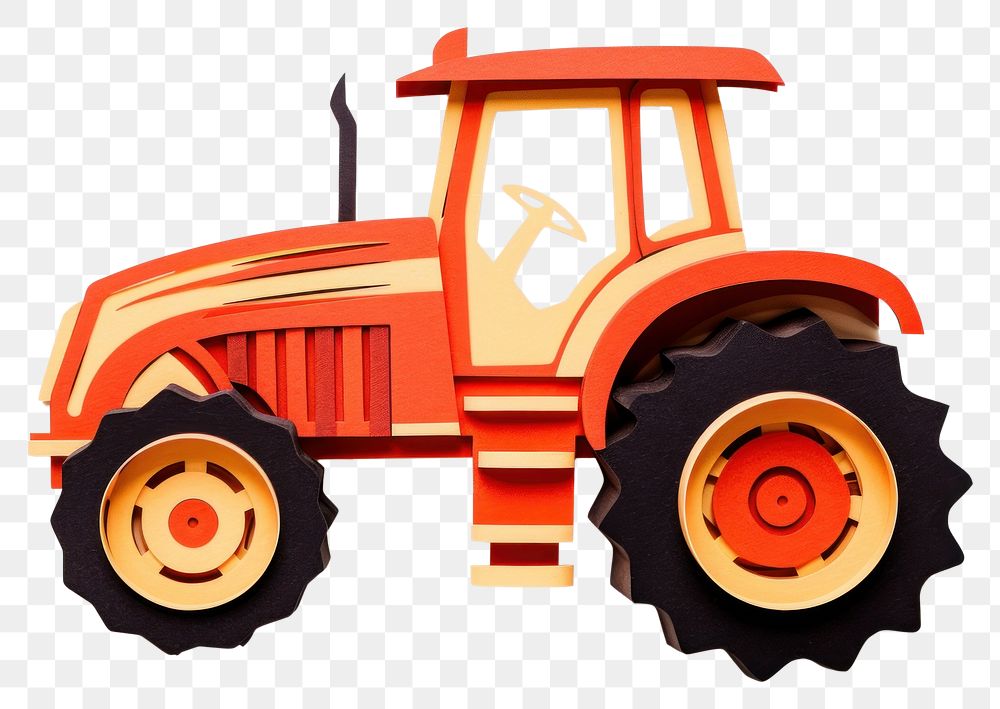 PNG Tractor vehicle white background transportation. 