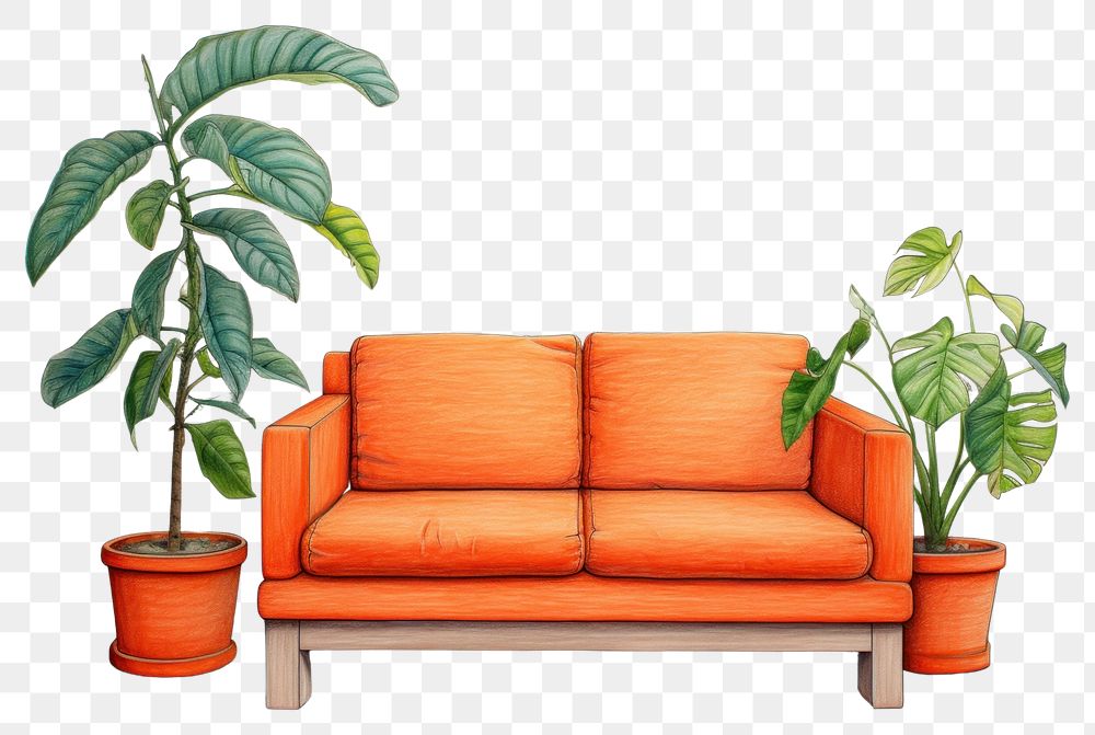 PNG Furniture plant leaf comfortable. AI generated Image by rawpixel.