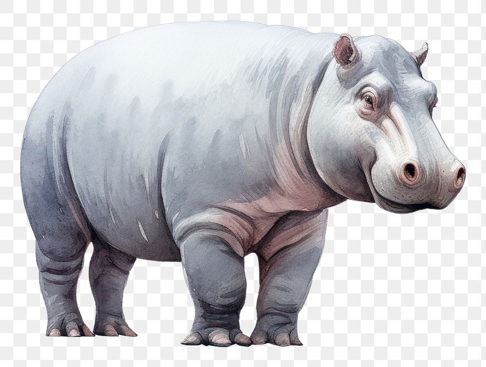 PNG Hippo wildlife drawing animal. 