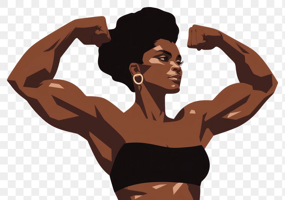 PNG Strong black woman adult back weightlifting. AI generated Image by rawpixel.