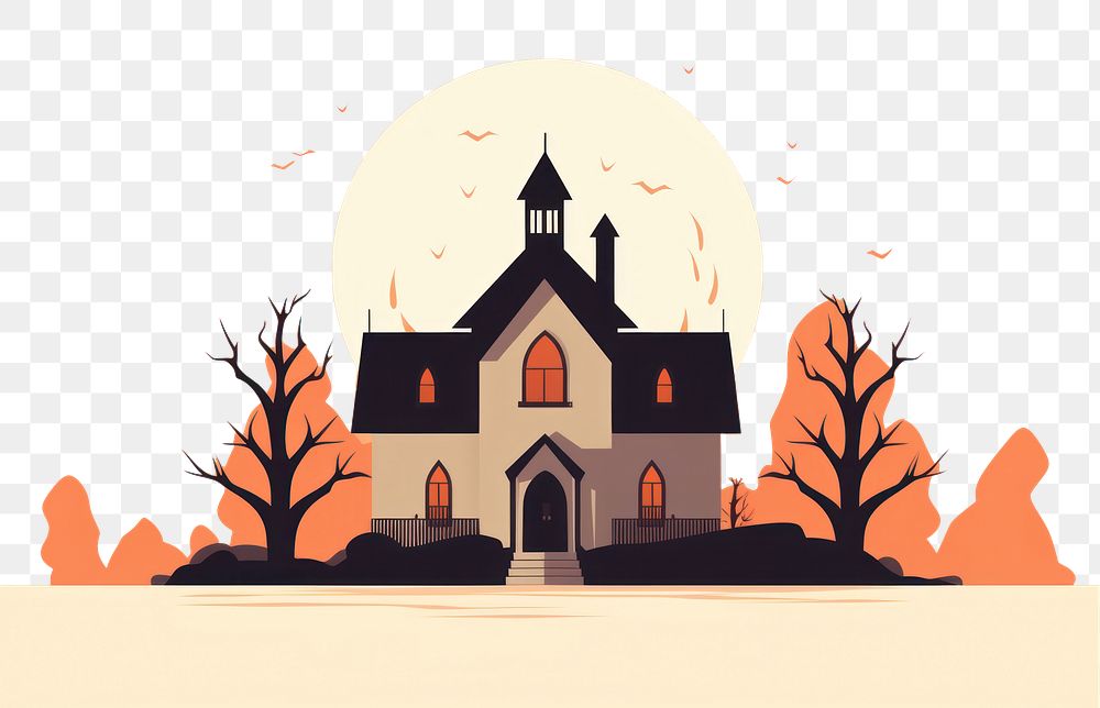 PNG Haunted house architecture building spirituality. AI generated Image by rawpixel.