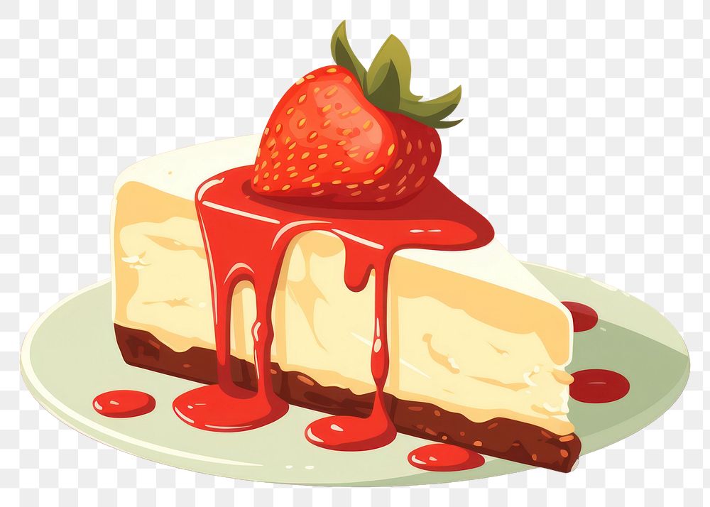 PNG Cheesecake strawberry dessert cream. AI generated Image by rawpixel.