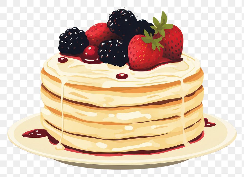 PNG Crepe cake berry dessert pancake. AI generated Image by rawpixel.