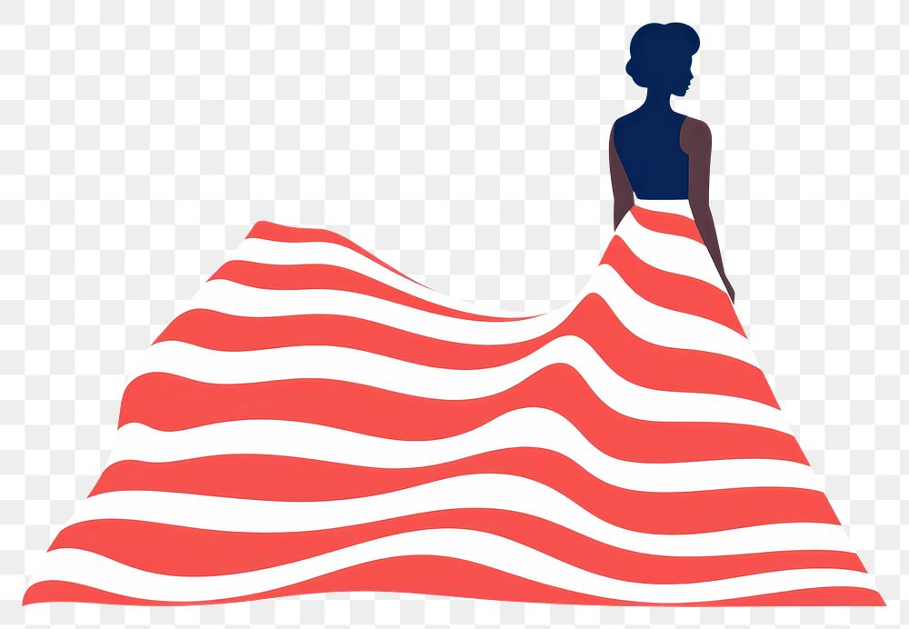 PNG Woman usa dress flag pattern white background. AI generated Image by rawpixel.