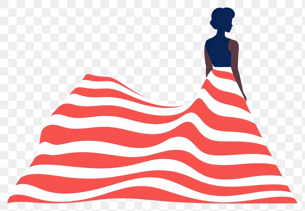 PNG Woman usa dress flag pattern  