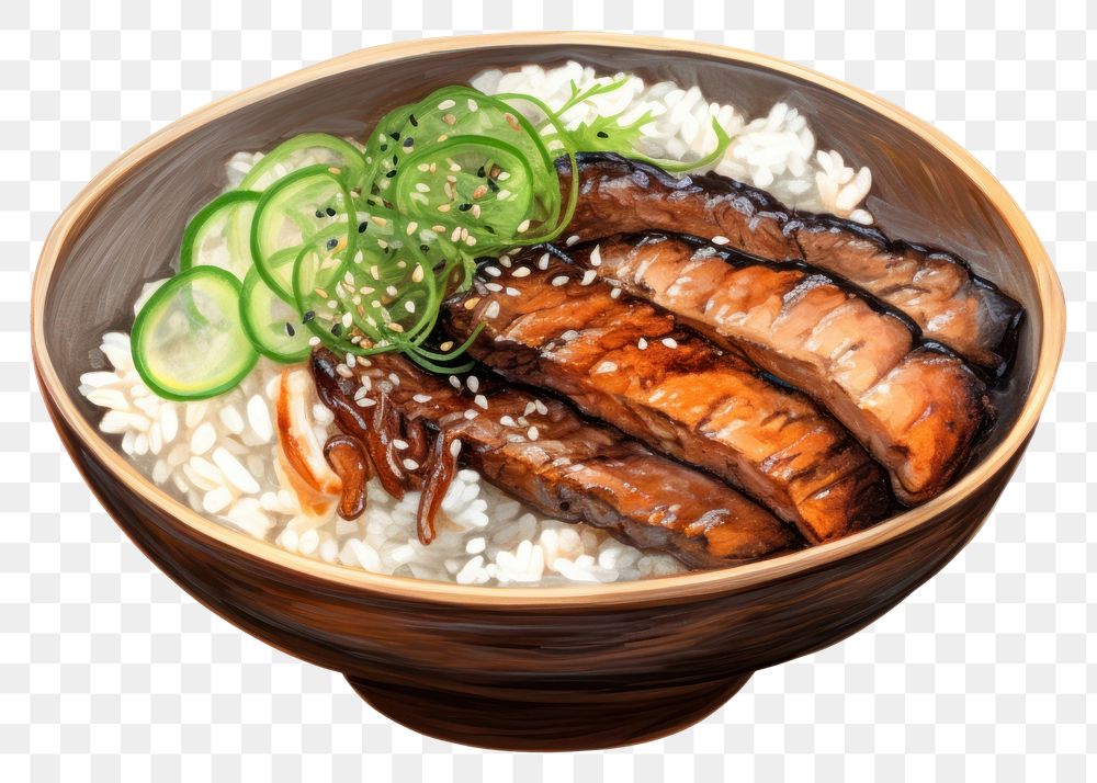 PNG Bowl unagi meat meal. 