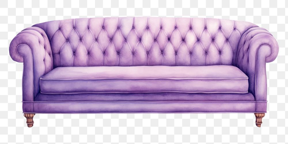PNG Luxury purple sofa furniture white background comfortable. AI generated Image by rawpixel.
