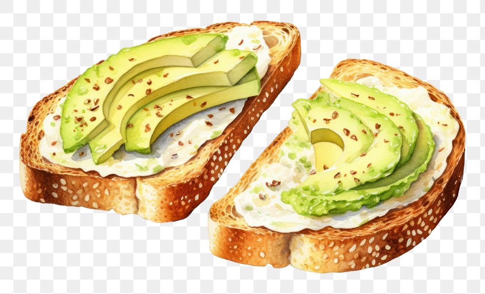PNG Breakfast avocado bruschetta breakfast bread food. AI generated Image by rawpixel.