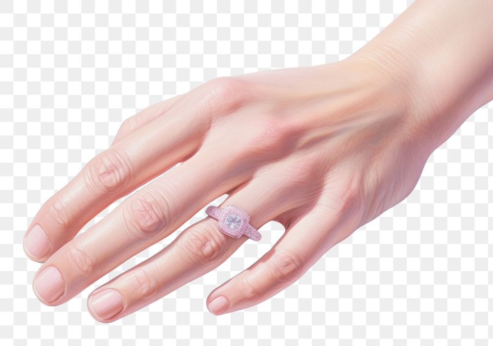 PNG Hand holding ring manicure jewelry diamond. AI generated Image by rawpixel.