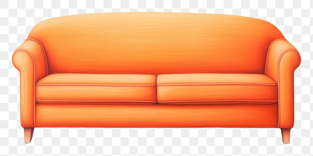 PNG Luxury orange sofa furniture comfortable relaxation. AI generated Image by rawpixel.