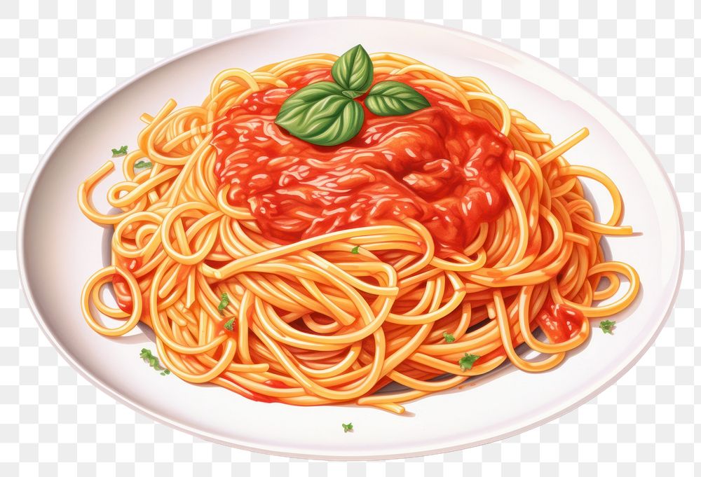 PNG Spaghetti pasta sauce plate. AI generated Image by rawpixel.