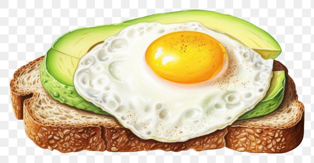 PNG Avocado sandwish egg food white background. AI generated Image by rawpixel.