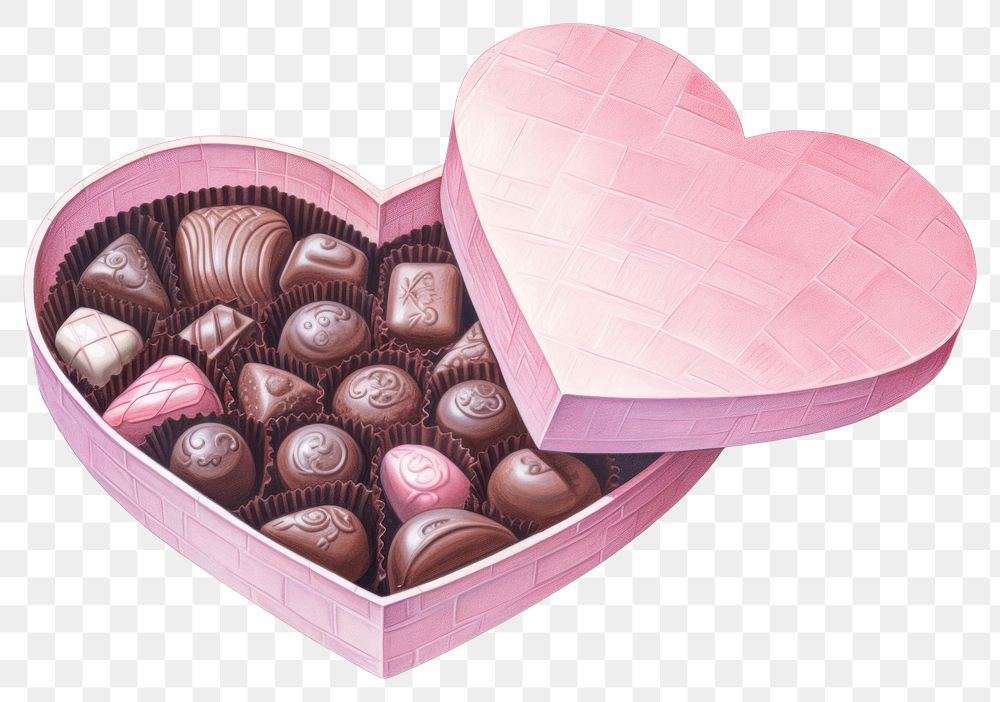 PNG Chocolate valentine box dessert heart food. 