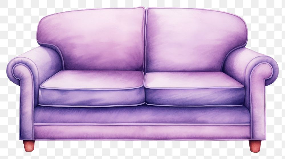 PNG Luxury purple sofa furniture armchair drawing. 