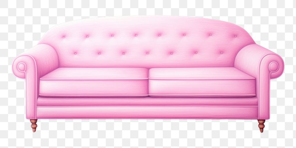 PNG Luxury pink sofa furniture white background comfortable. 