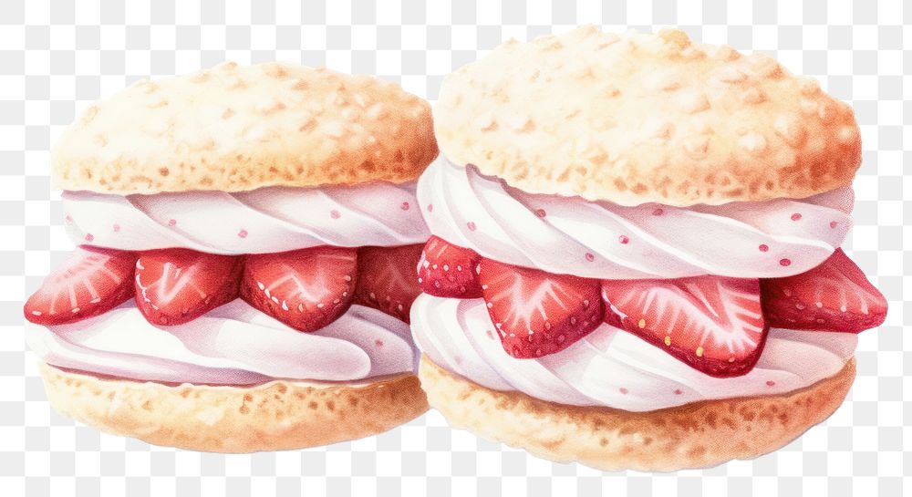 PNG Mini strawberry shortcakes dessert food confectionery. AI generated Image by rawpixel.