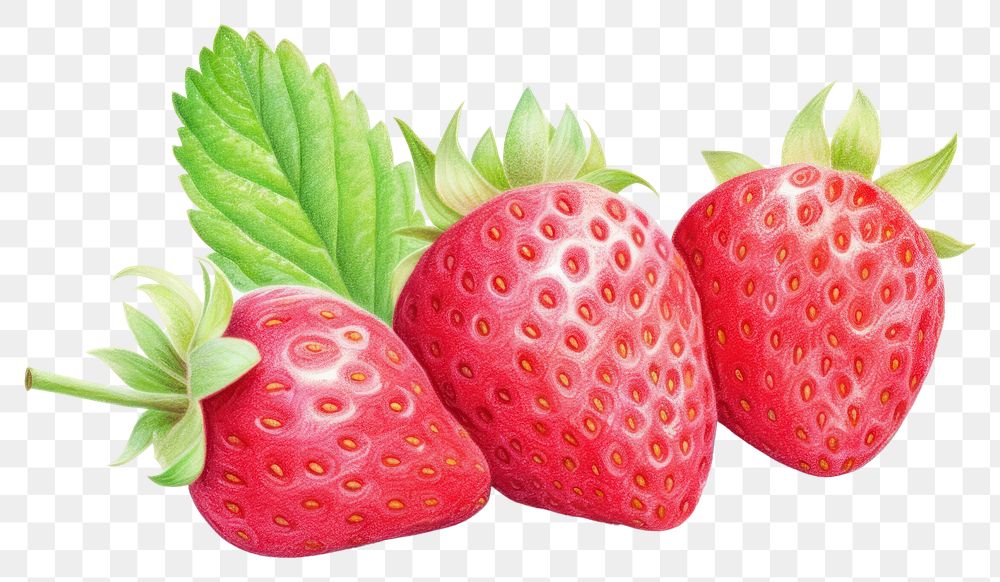 PNG Straberries strawberry fruit plant. AI generated Image by rawpixel.