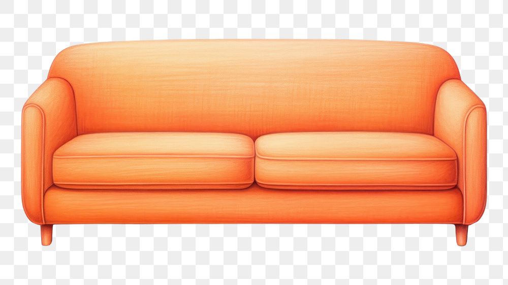 PNG Luxury orange sofa furniture white background comfortable. AI generated Image by rawpixel.