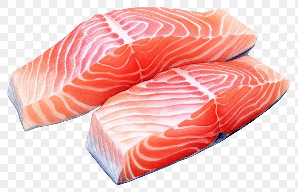 PNG Japanese Sashimi seafood salmon white background. AI generated Image by rawpixel.