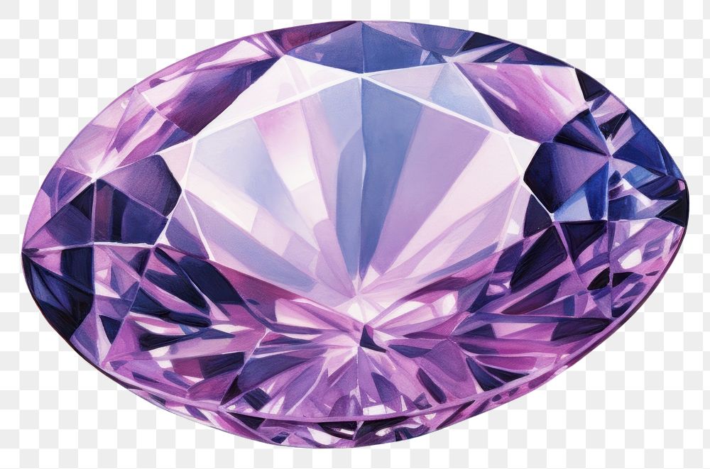 PNG Amethyst gemstone jewelry diamond. AI generated Image by rawpixel.