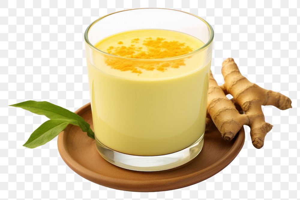 PNG Turmeric milk smoothie drink plant. AI generated Image by rawpixel.