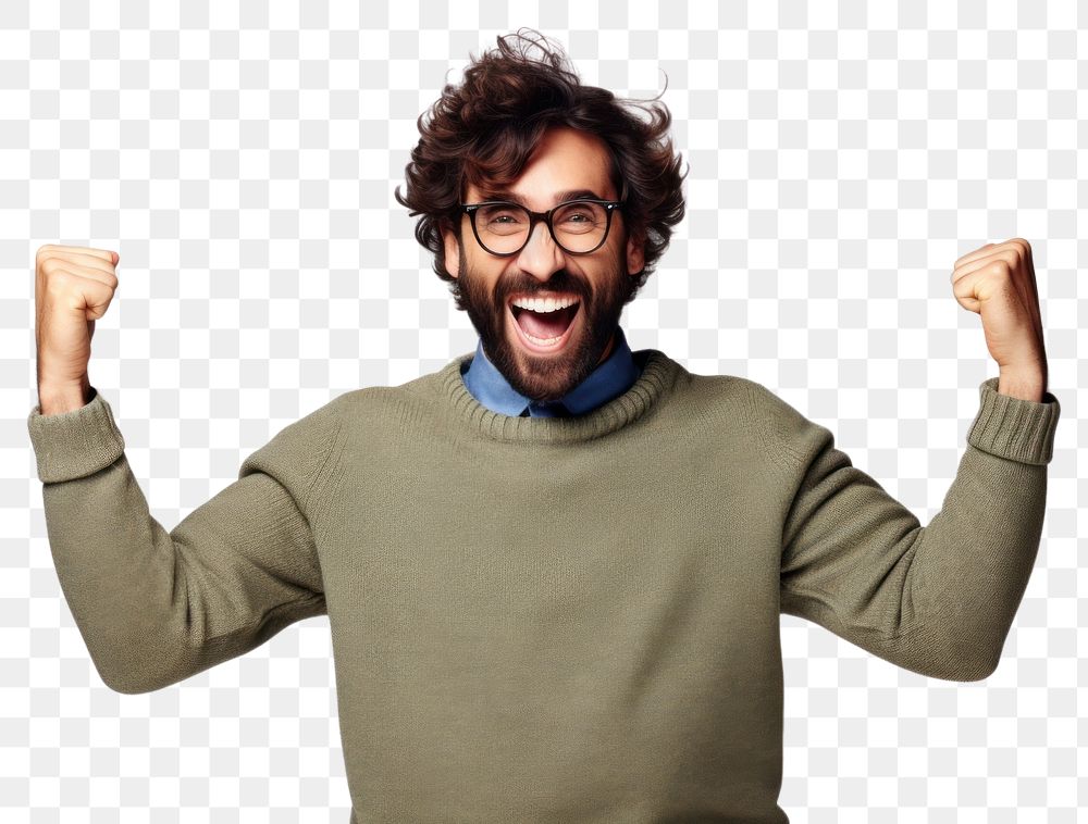 PNG Shouting laughing success smiling. AI generated Image by rawpixel.