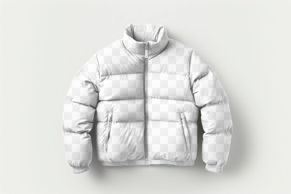 Puffer jacket png mockup, transparent design