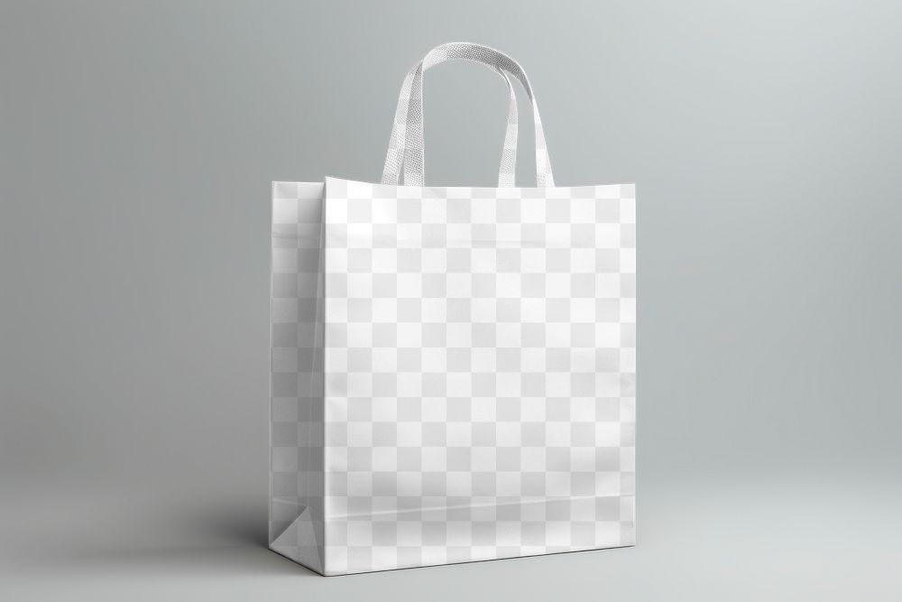 Paper shopping bag png mockup, transparent design