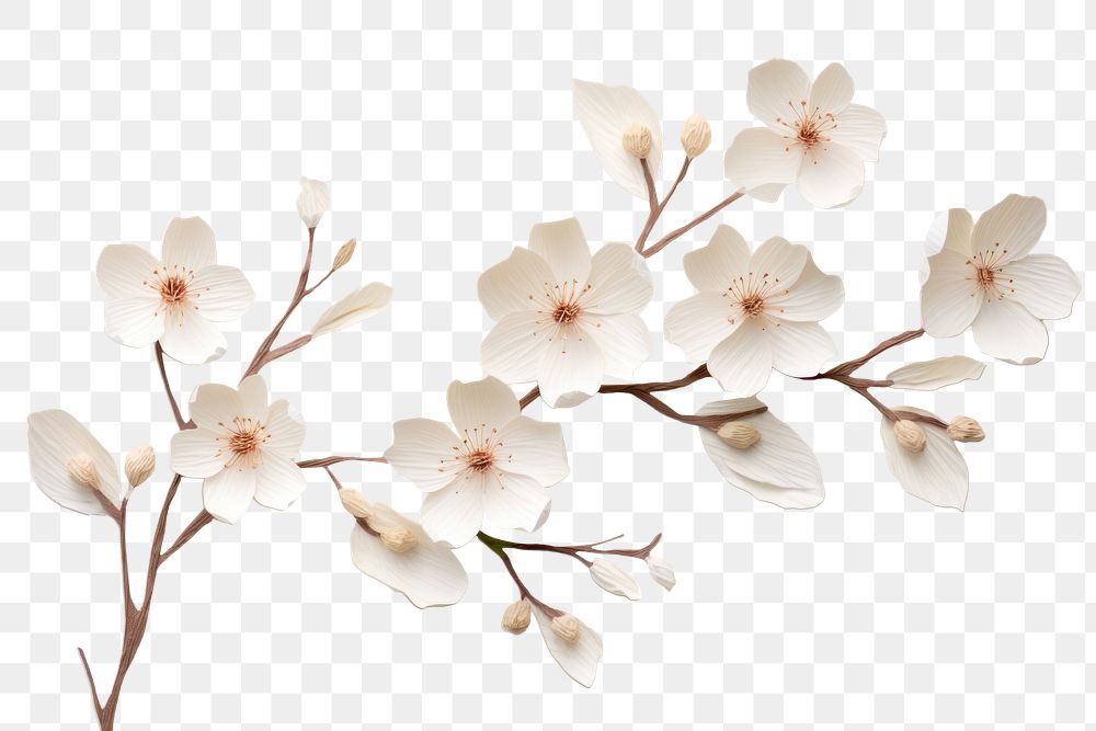 PNG White cherry blossom flower petal plant. AI generated Image by rawpixel.