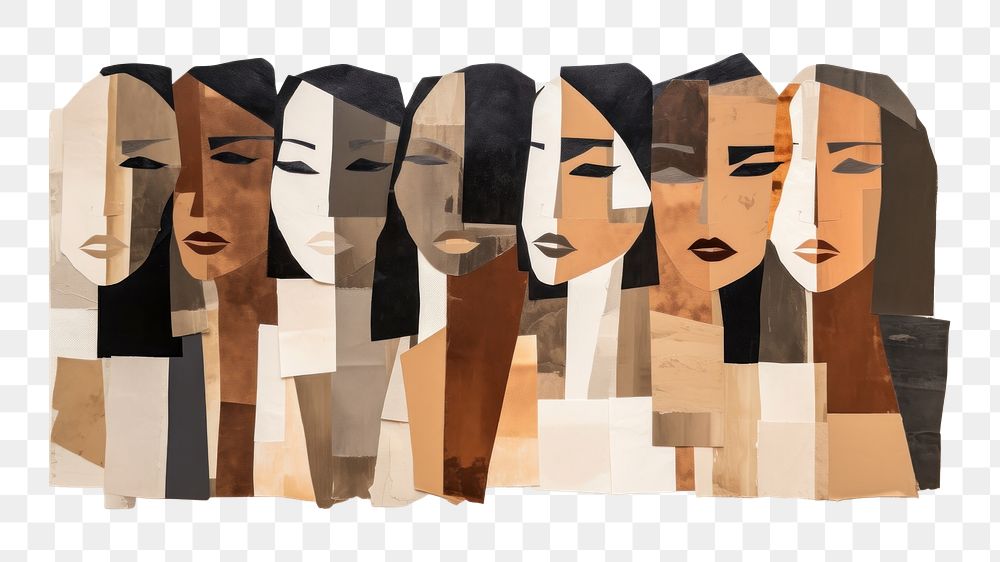 PNG Collage painting women adult. AI generated Image by rawpixel.