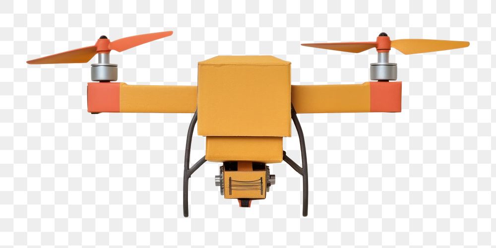 PNG Drone delivering package aircraft airplane vehicle. 