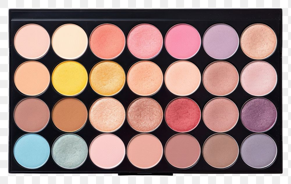 PNG Eyeshadow palette white background biotechnology arrangement. AI generated Image by rawpixel.