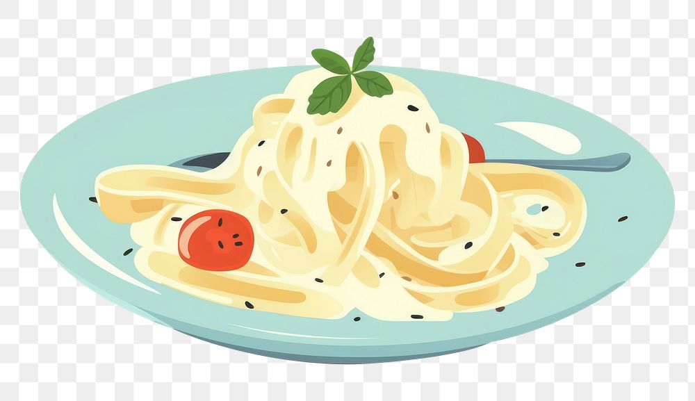 PNG Cream sauce pasta spaghetti food meal. AI generated Image by rawpixel.