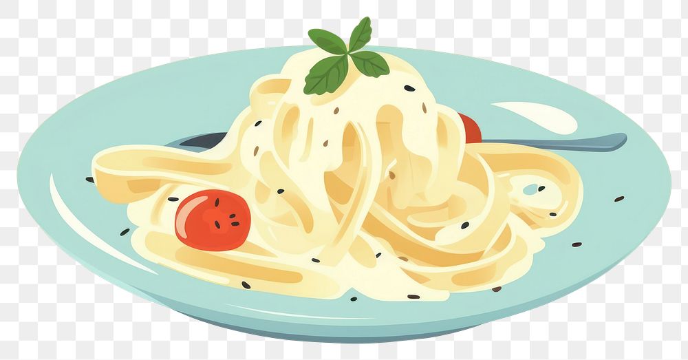 PNG Cream sauce pasta spaghetti food meal. AI generated Image by rawpixel.