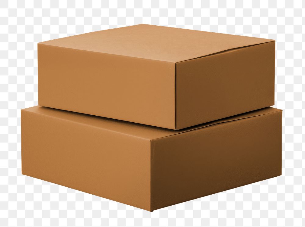 Brown packaging box png, transparent background