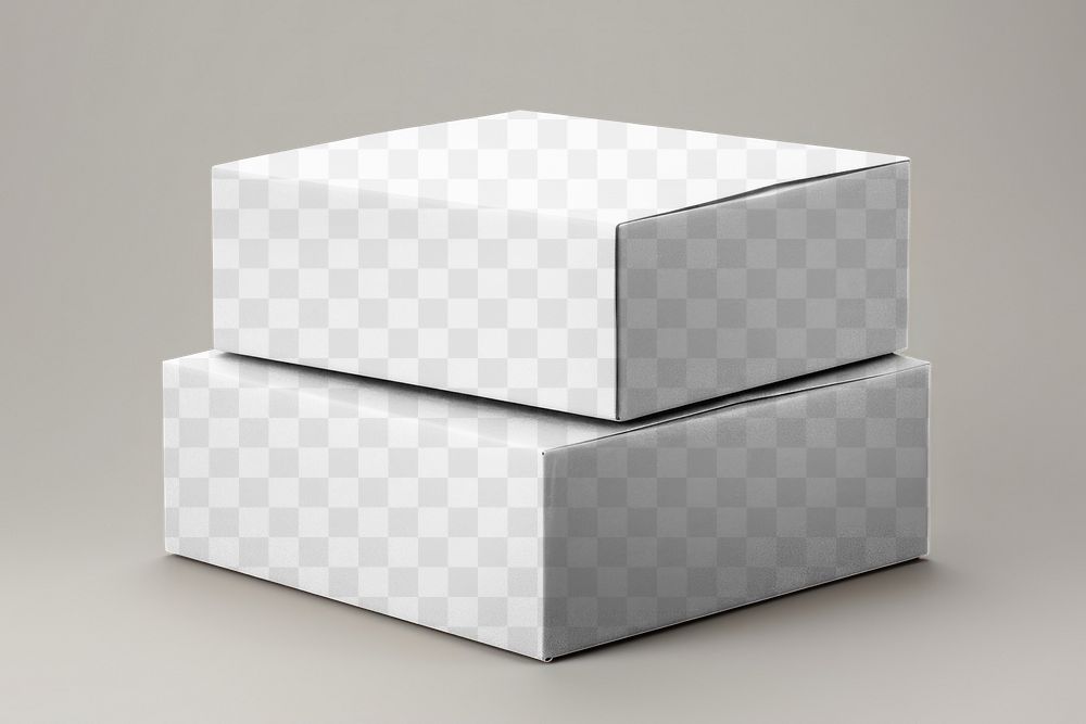 Product packaging box png mockup, transparent design