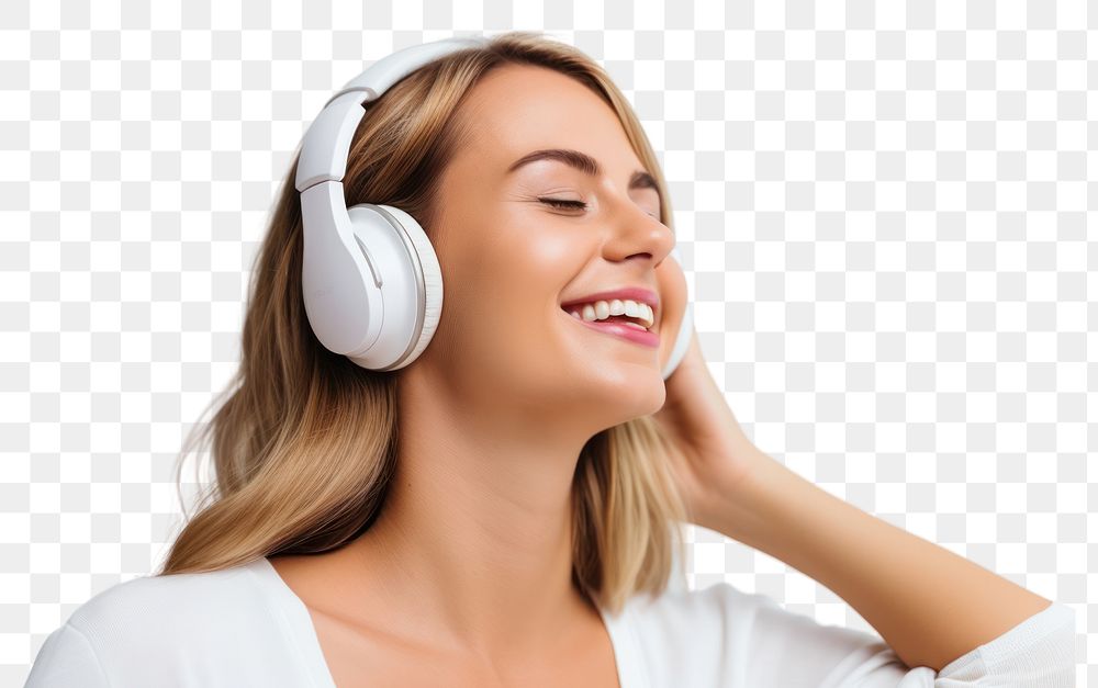 PNG Headphones listening headset adult. 