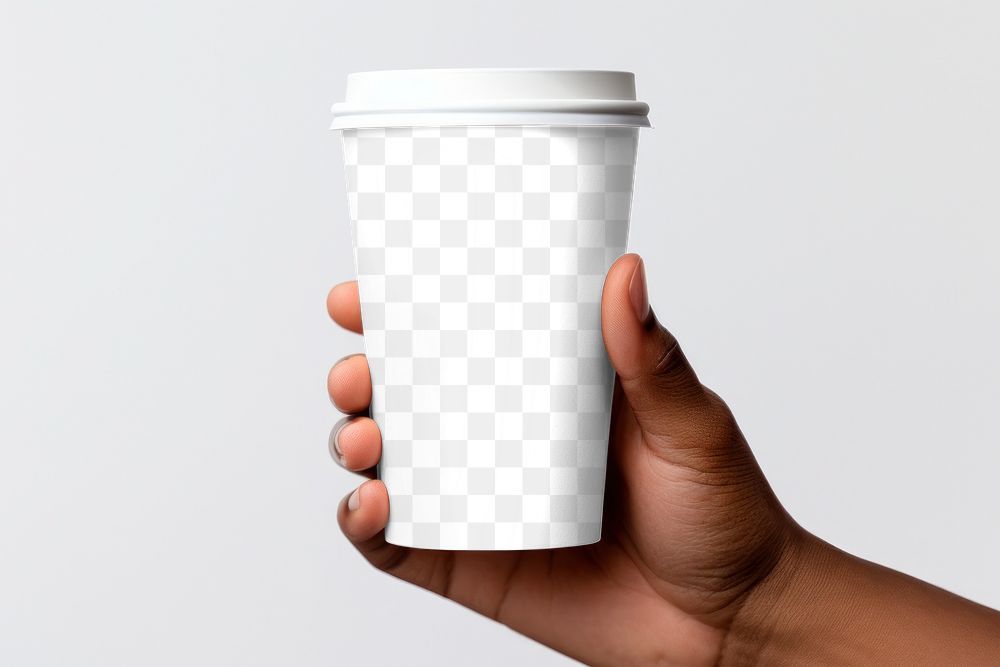 Paper coffee cup png mockup, transparent product packaging