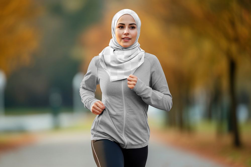 Sport hijab, png transparent mockup