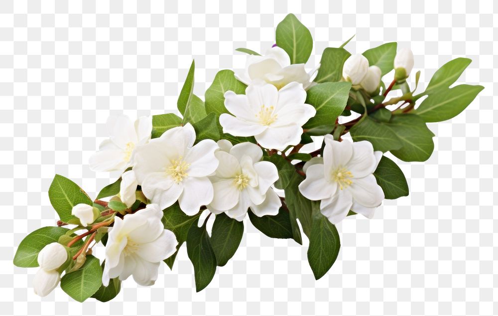 PNG White jasmine flower blossom plant. 