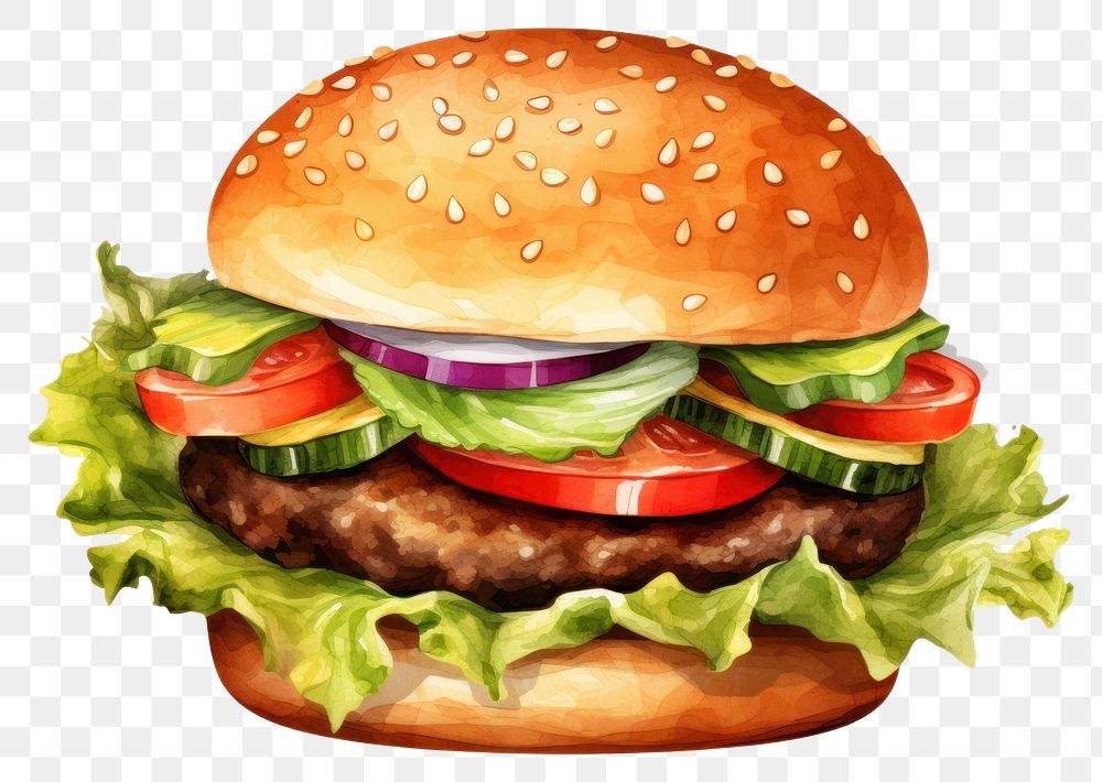 PNG Burger food hamburger vegetable. 