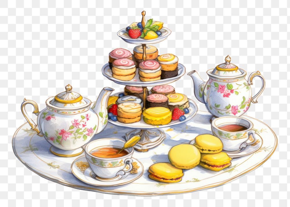 PNG Afternoon tea party teapot food cup. AI generated Image by rawpixel.