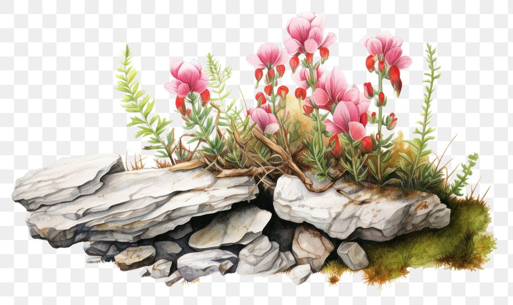 PNG Alpines plant outdoors drawing flower. AI generated Image by rawpixel.