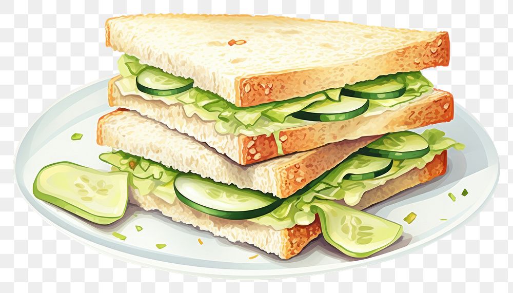 PNG Sandwich cucumber vegetable lunch. 