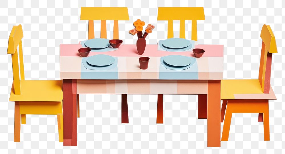 PNG Dining table furniture room white background. AI generated Image by rawpixel.