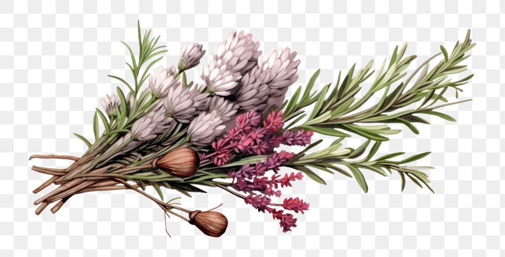 PNG Herbs lavender flower plant. AI generated Image by rawpixel.