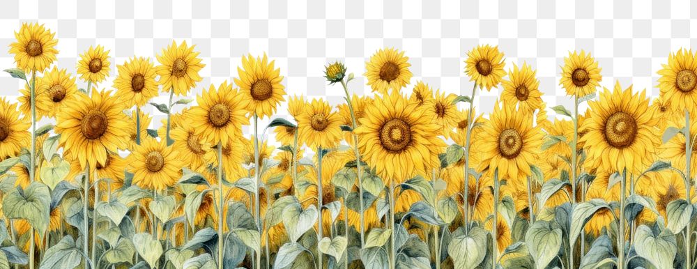 PNG Sunflower field backgrounds outdoors plant. 