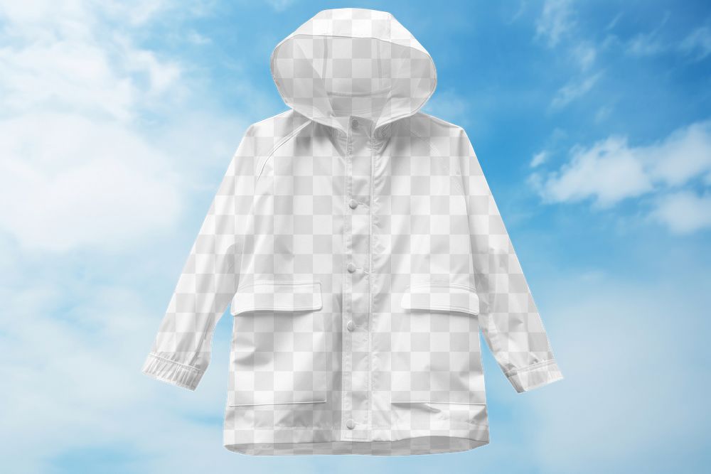 Rain jacket png, transparent fashion mockup